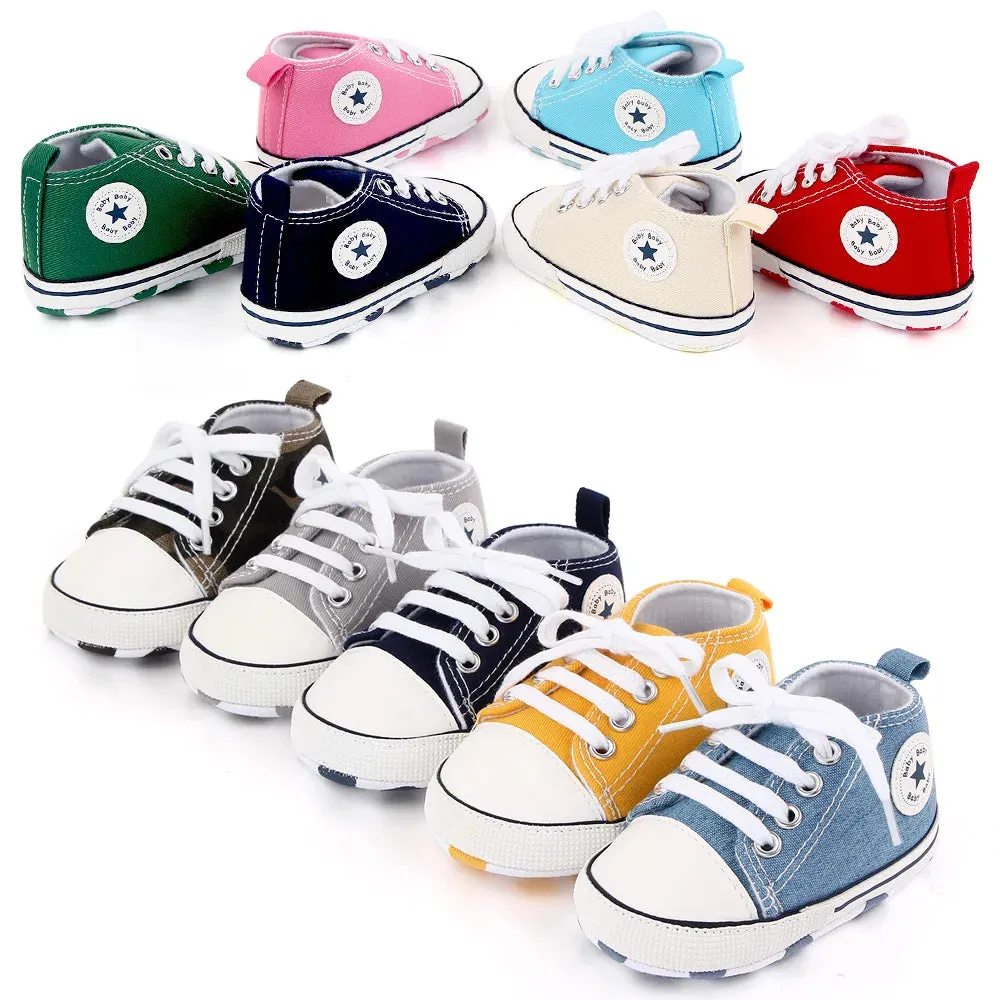 Canvas Baby Sneakers – Soft Sole First Walkers for Boys & Girls