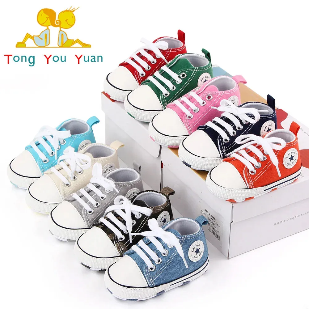 Canvas Baby Sneakers – Soft Sole First Walkers for Boys & Girls