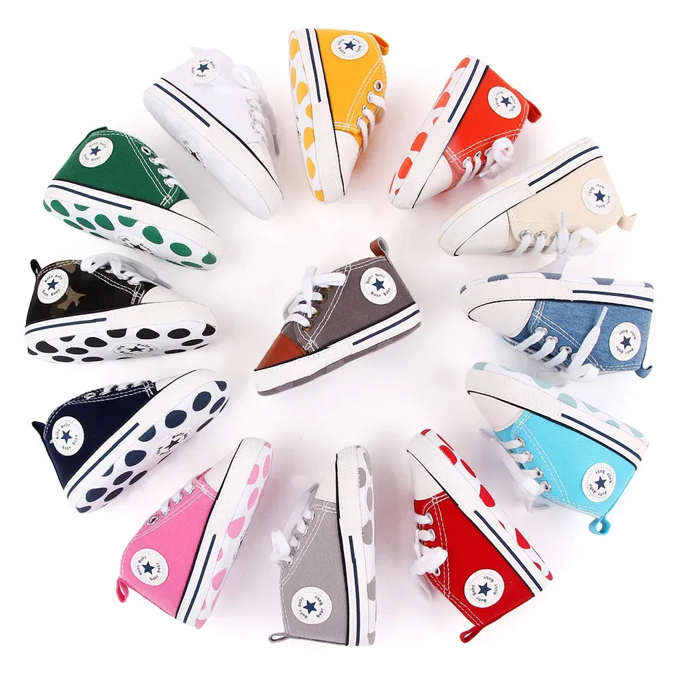 Canvas Baby Sneakers – Soft Sole First Walkers for Boys & Girls