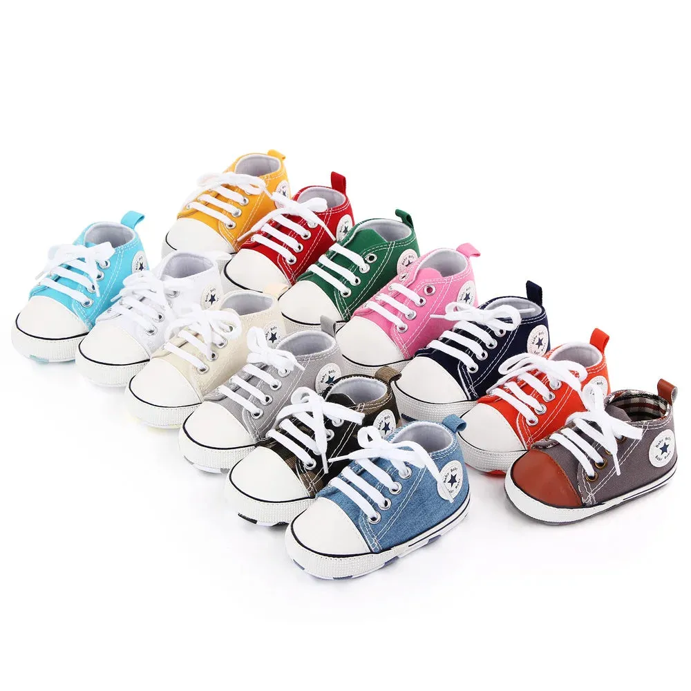 Canvas Baby Sneakers – Soft Sole First Walkers for Boys & Girls
