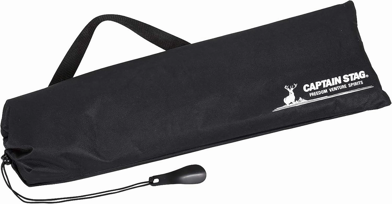 Captain Stag Outdoor Bed, Cot, Low Style, Compact Bed with Storage Bag, Black, Gracia
