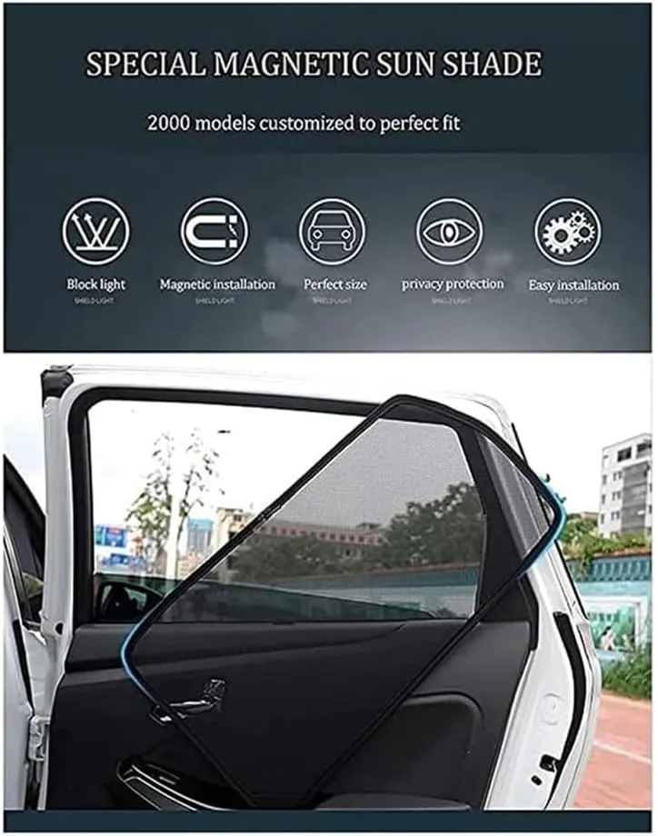 Car Side Window Sunshade for MAZDA BIANTE,High Elastic Material Front Rear Sun Shade Cover UV Protecti Breathable Sun Visor Privacy Protection,G, normal