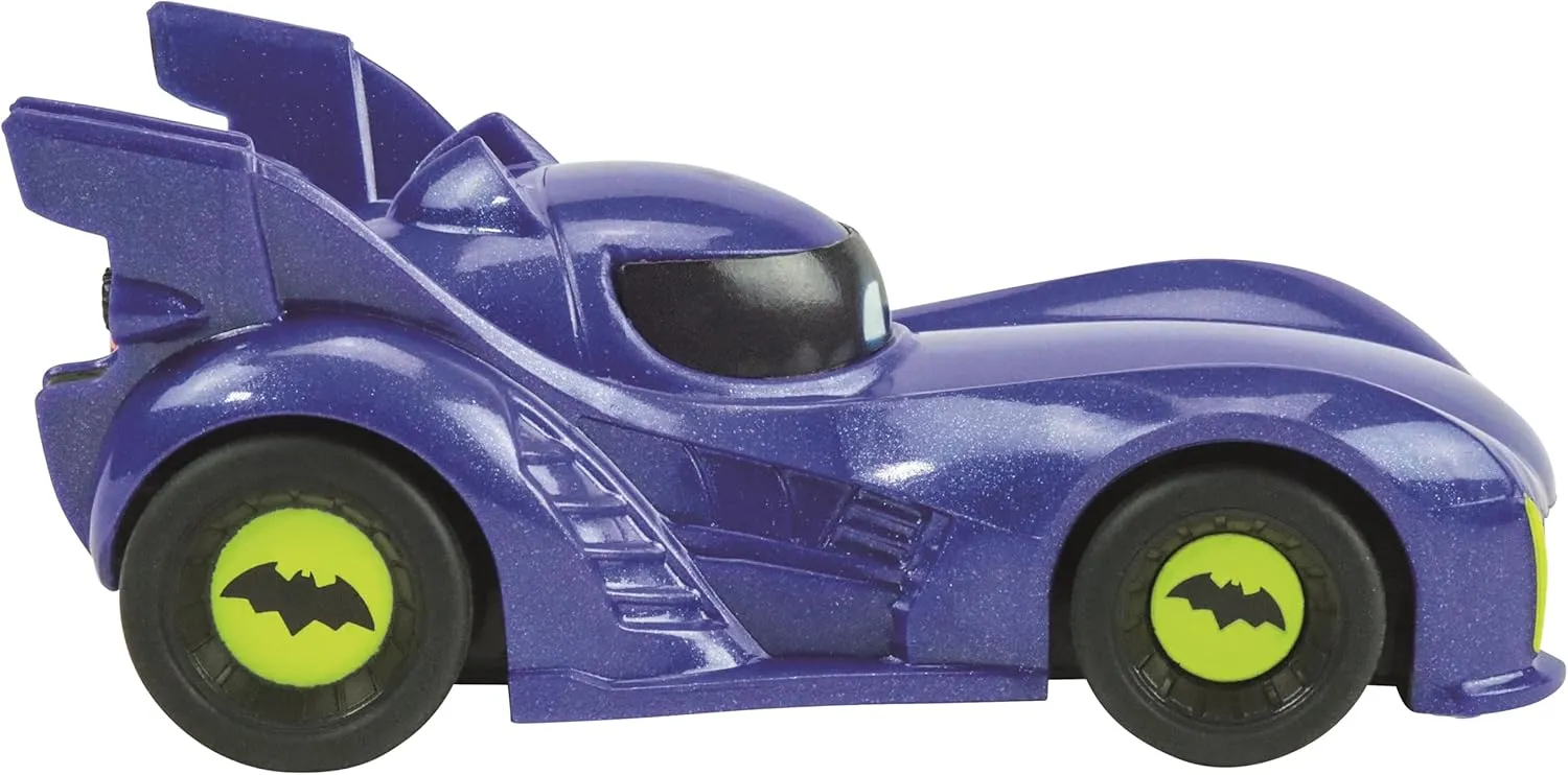 Carrera First Batwheels - Time for Action Slot Car Race Track with Spinners Includes Bam and Redbird Cars Battery-Powered Beginner Racing Set Kids Ages 3 Years Up