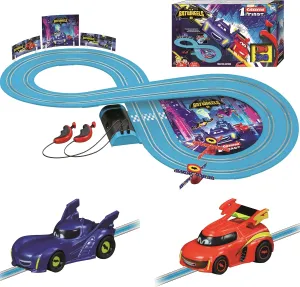 Carrera First Batwheels - Time for Action Slot Car Race Track with Spinners Includes Bam and Redbird Cars Battery-Powered Beginner Racing Set Kids Ages 3 Years Up