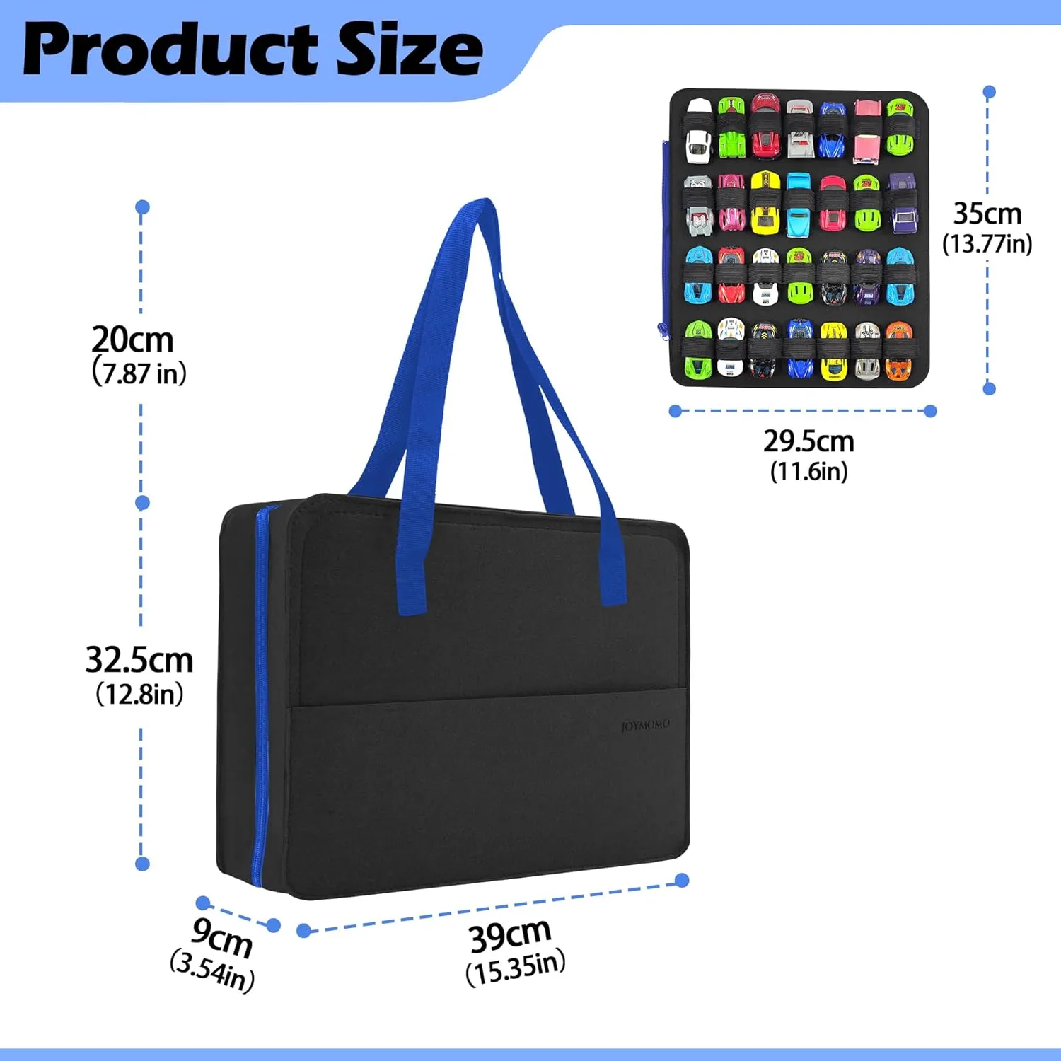 Carrying Case for 112 Toy Car Storage, Portable Container Carrier Organizer (Black)