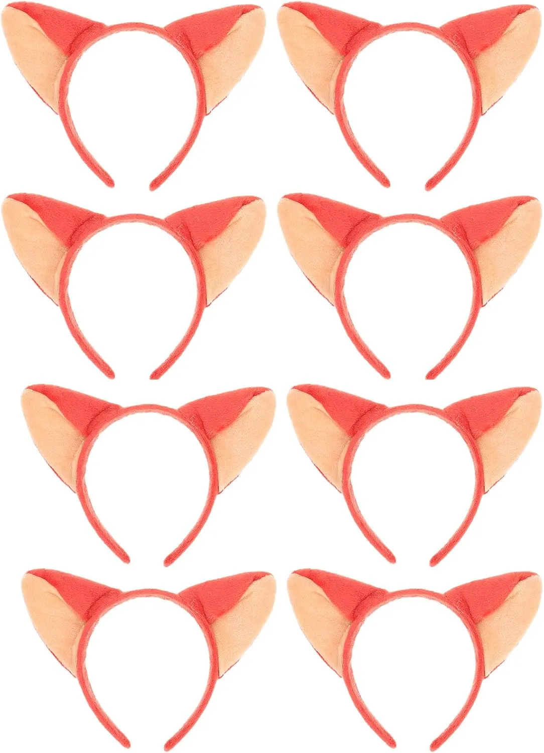 Cartoon Fox Animal Ear Headband - Plush Headwear for Girls Aged 5-12 Years Old, Halloween, Cosplay, Fancy Dress Party - Pink, Yellow