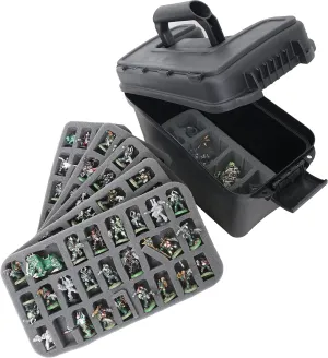 Case Club 123  Miniature Figurine Hard Shell Carrying Case - Fits Warhammer 40k, DND, Battletech, Citadel & More! This Tabletop Army Travel & Storage Case Will Organize Your D&D and Warhammer 40k Set