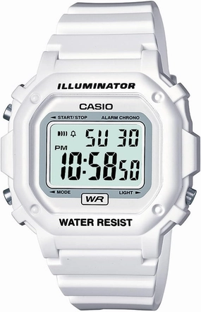 Casio F108WH Series | Men's Digital Watch | Illuminator | Water Resistant | LED Light | Daily Alarm | 1/100 SEC Stopwatch | 3 Hands (HR, Min, SEC) | Date/Day Display | Daily Alarm | 7 Year Battery