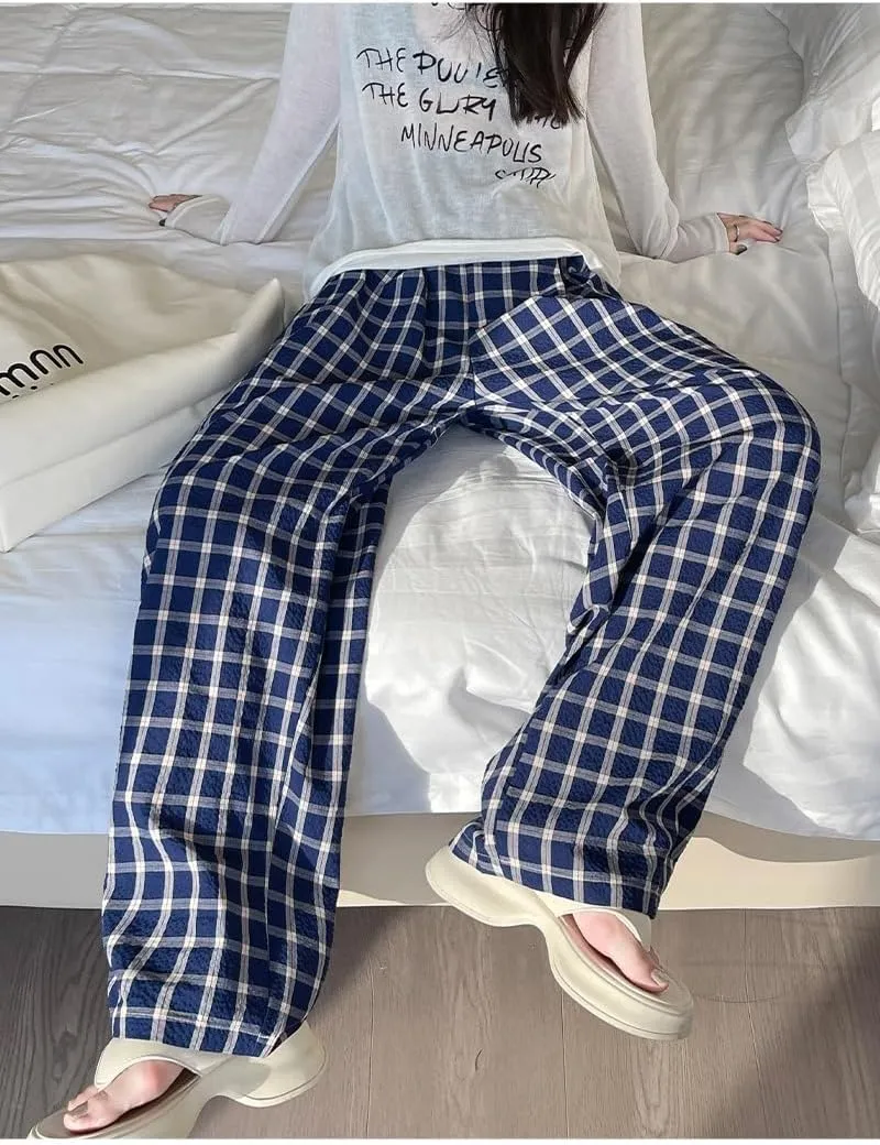 Casual Plaid Pants Y2K Goth Alt Baggy Pants Fairy Grunge Alternative Clothing Drawstring Fairycore Streetwear