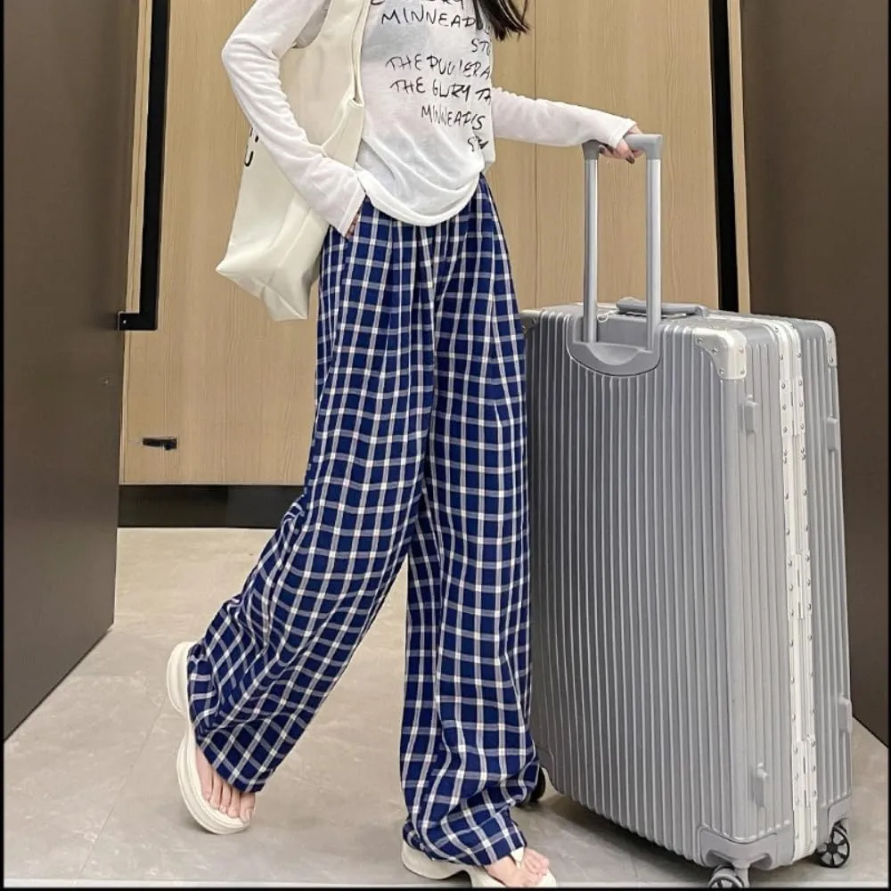 Casual Plaid Pants Y2K Goth Alt Baggy Pants Fairy Grunge Alternative Clothing Drawstring Fairycore Streetwear