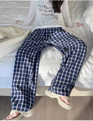 Casual Plaid Pants Y2K Goth Alt Baggy Pants Fairy Grunge Alternative Clothing Drawstring Fairycore Streetwear