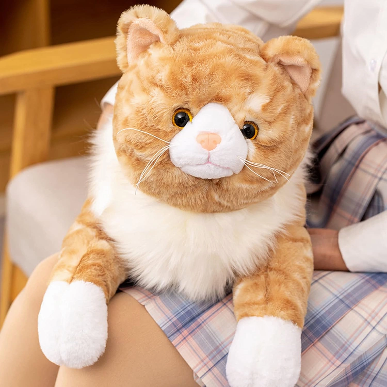 Cat Weighted Stuffed Animals, 3.9 lbs Weighted Cat Plush Toy Realistic Cat Weighted Plush Animals Pillow Cute Kitten Plushies Toy Gifts for Boys and Girls, 21 inch