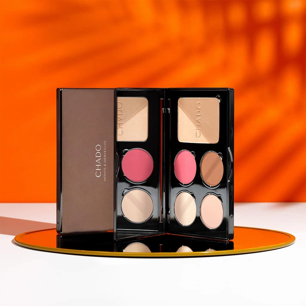 CHADO Monts & Merveilles Face Palette – Cream | Bronzer, Concealer, Contour, Blush, Setting Powder | Long Lasting | Face and Cheek Sculpting Palette | Refillable | Cruelty Free (Medium to Tan Skin)