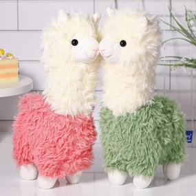 Chalyna 2 Pieces Llama Stuffed Animal 10 Inches Cute Llama Alpaca Plush Toy Gifts for Girls Boys Birthday Home Wedding Christmas Party Decorations(Green, Pink)