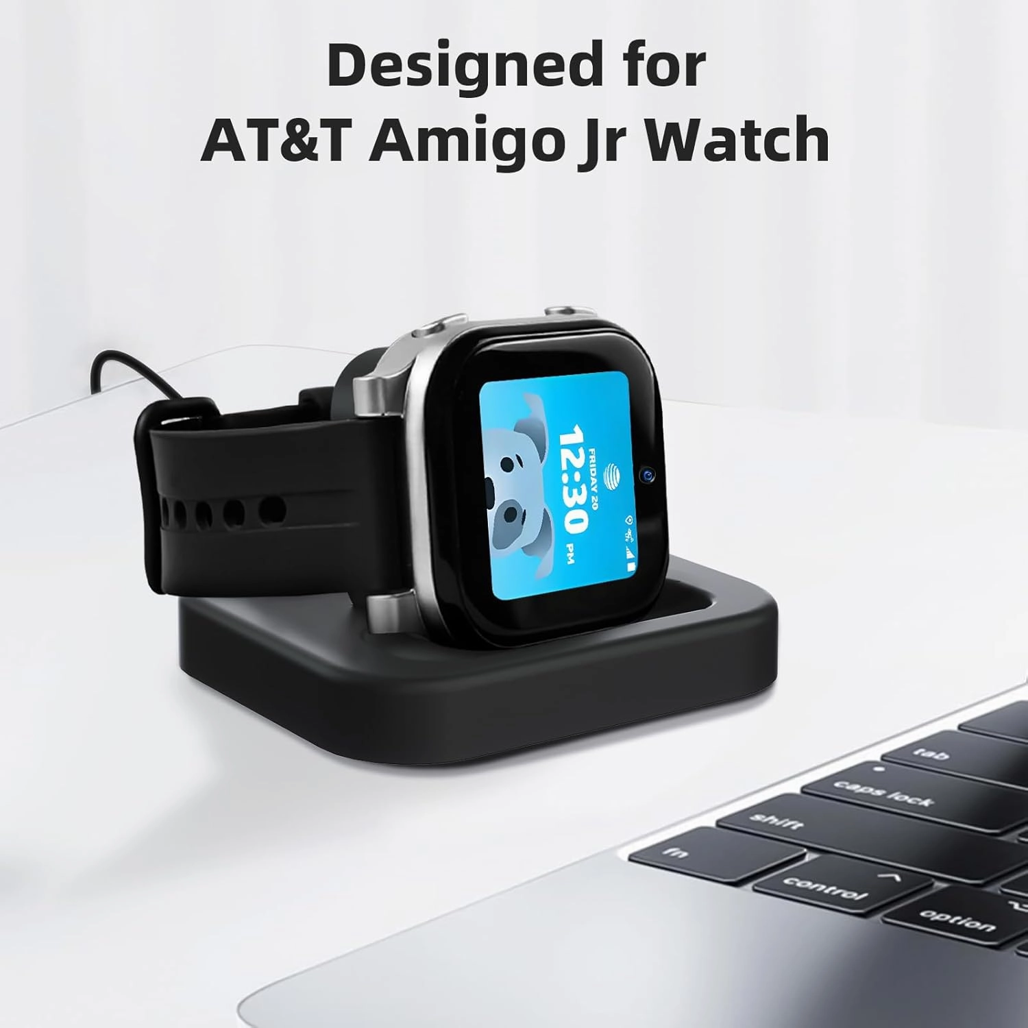 Charger Dock Compatible with AT&T Amigo Jr Watch, Magnetic Watch Charger Stand with Charging Cable, Accessories for Amigo Jr Charger (Black)