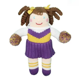 Cheerleader Knit Doll - Purple & Gold