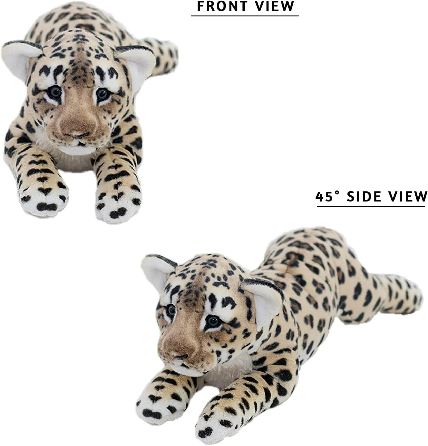 Cheetah Stuffed Animal, 15.8" Leopard Stuffed Animal Stuffed Cheetah Plush Toy Pillow Cheetah Stuffy Cute Giant Realistic Stuffed Jaguar Plush Birthday Gifts for Kids Girls