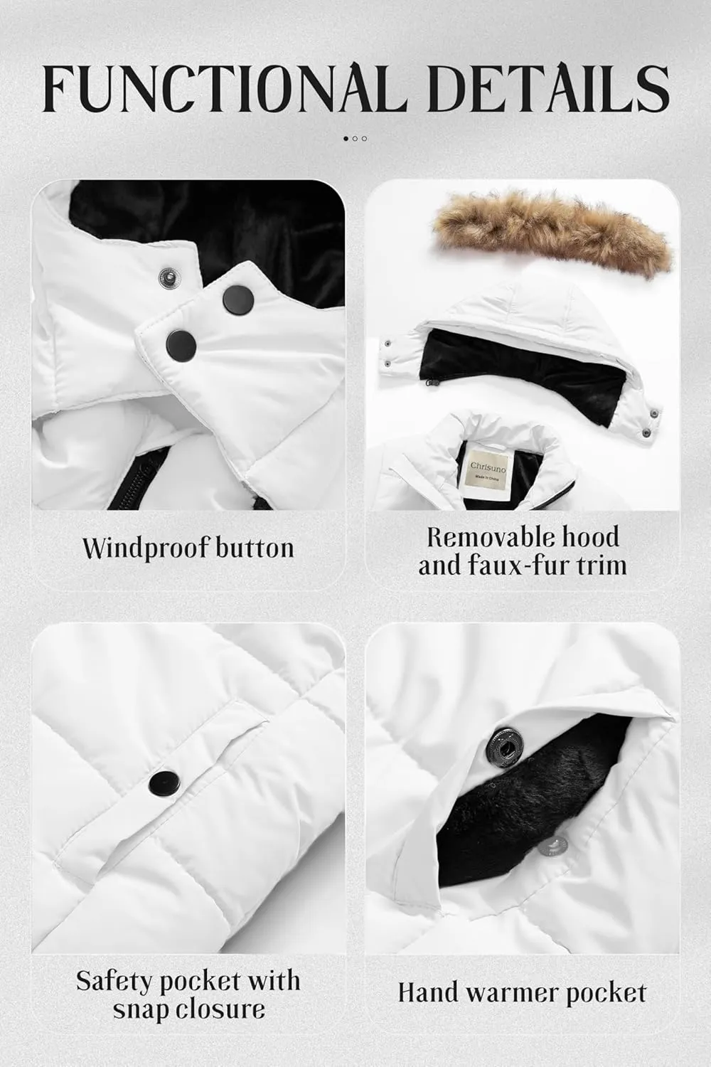 Chrisuno Girl's Water Resistant Winter Coats Warm Fleece Lined Outwear Ski Snow Jacket With Removable Hood