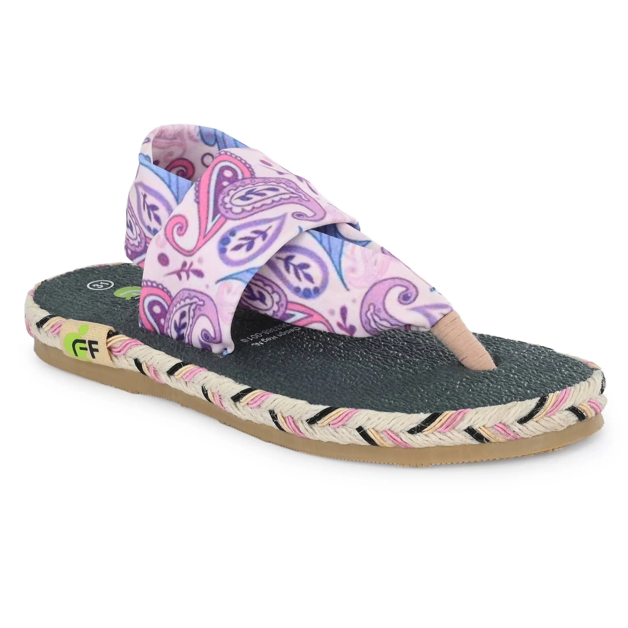 Cinderella Paisley Print Yoga Mat Sandals for Kids