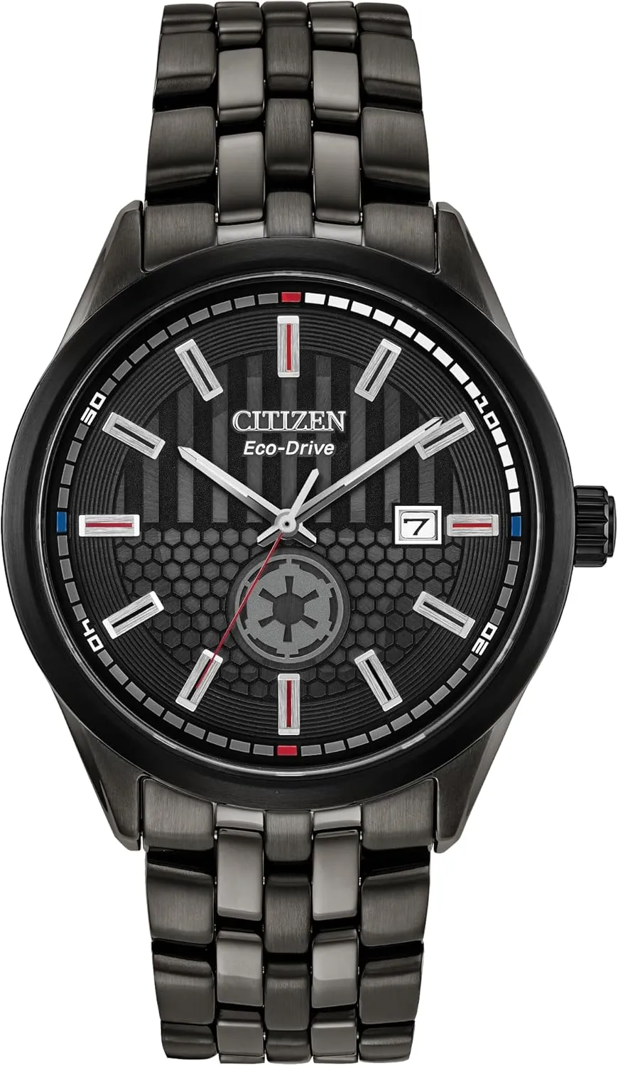 Citizen Men's Eco-Drive Star Wars Darth Vader Limited Edition Watch and Pin Box Set,Black Ion Plated Stainless Steel Watch, White Dial, 3 Hand, 41mm (Model: BM7255-61W)