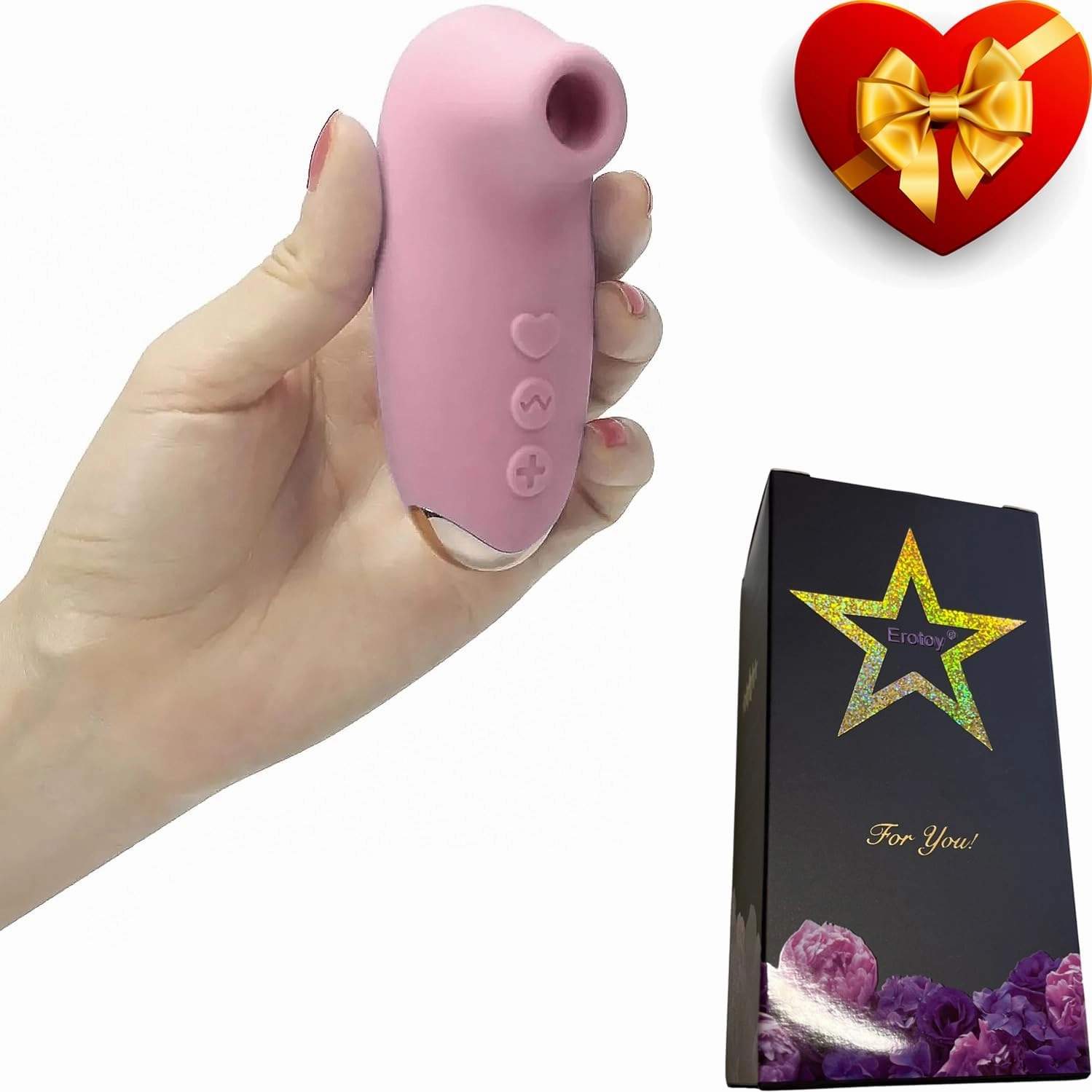 Clit Sucking Vibrator Air-Pulse Clitoris Stimulator Non-Contact Clitoral Pressure-Wave Technology Waterproof Rechargeable Woman Vibrator Sex Toy for Women Couples Valentine's Day Gift (Rose)