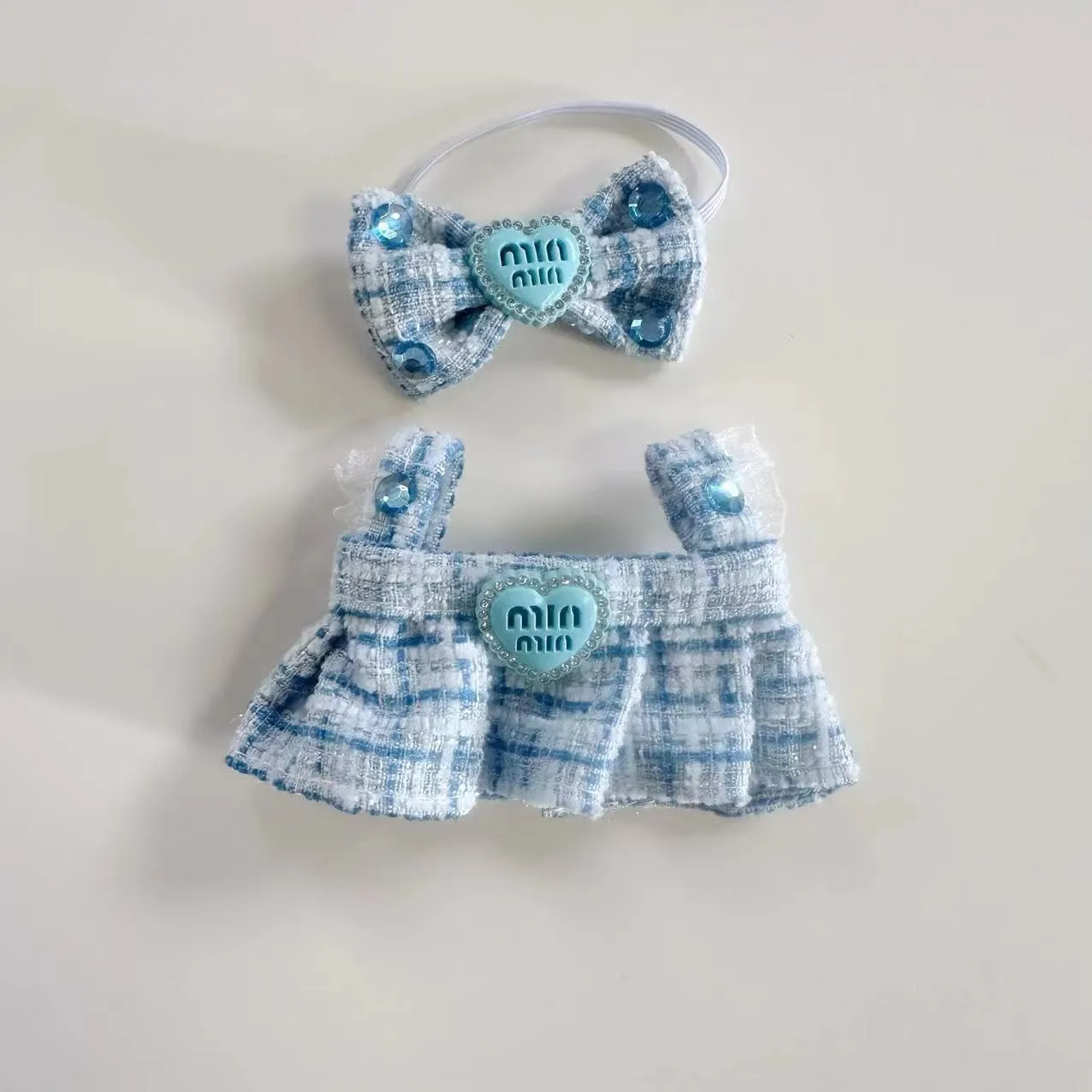 Clothes for 17cm Doll, Clothes Set & Outfit Set for La-bubu Doll, Stylish Adorable Dolls Clothes Accessories，Premium Fashion Dresses，Luxury Chic Doll Clothing (No Doll) (Blue min)