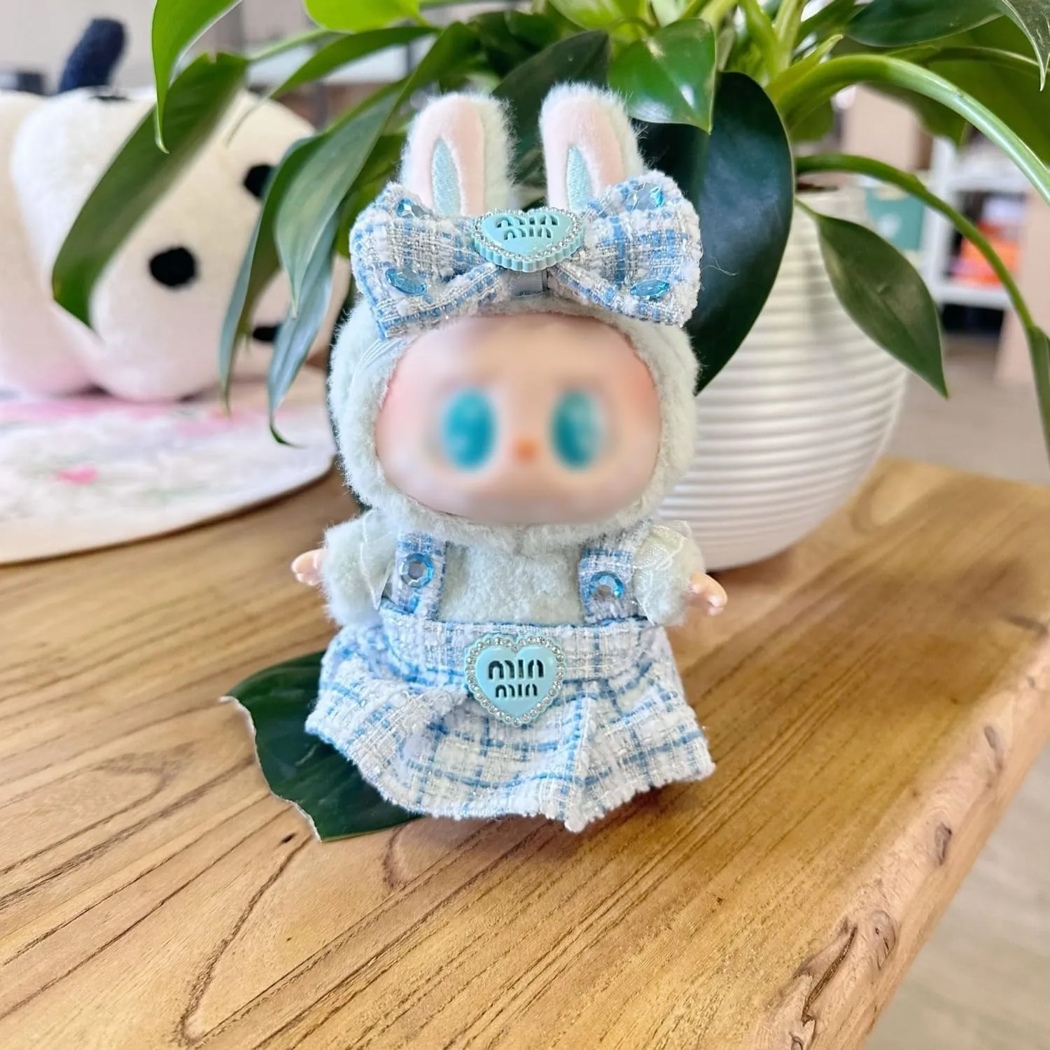 Clothes for 17cm Doll, Clothes Set & Outfit Set for La-bubu Doll, Stylish Adorable Dolls Clothes Accessories，Premium Fashion Dresses，Luxury Chic Doll Clothing (No Doll) (Blue min)