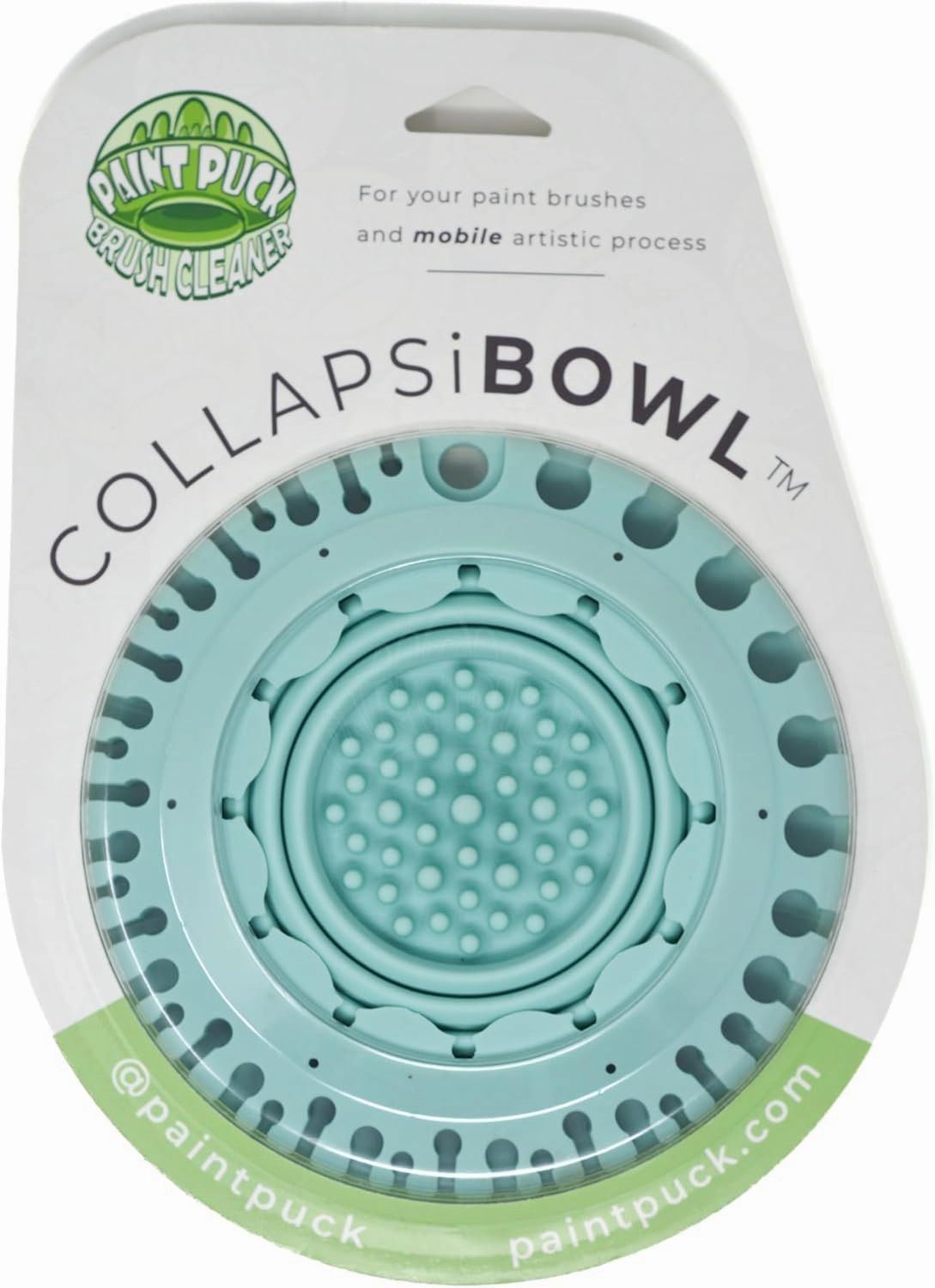 Collapsable Paint Brush Cleaner Rinse Cup (All-in-One) Fine Art, Studio, Classroom | Brushes Holder & Silicone Cleaning System for Acrylic, Watercolor, and Water-Based Mediums (Green)