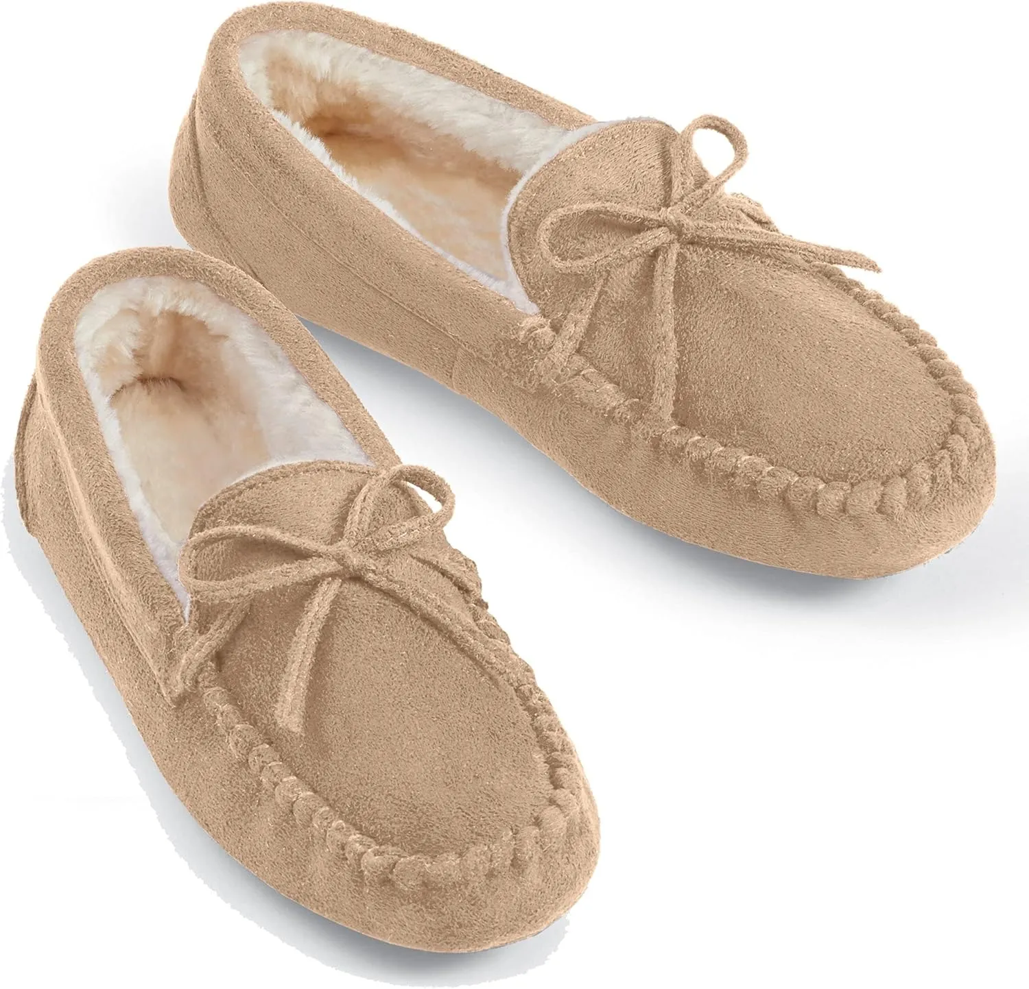 Collections Etc Women's Faux Suede Moccasins