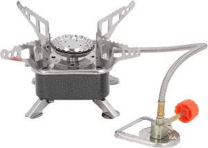 Compact Lightweight Camping Stove, Stable Support Wind Portable Gas Stove, Easy to Carry for Outdoor Hiking, Picnic, or Camping (Square with Tube Buckle)