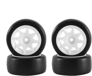 Compatible with 3Racing for Sakura M4 M5 for MST for Tamiya M04 M05 58mm Tires Wheel 12mm Hex with Sponge Insert 1/10 1/12 RC Drift Car RC Wheel Tires