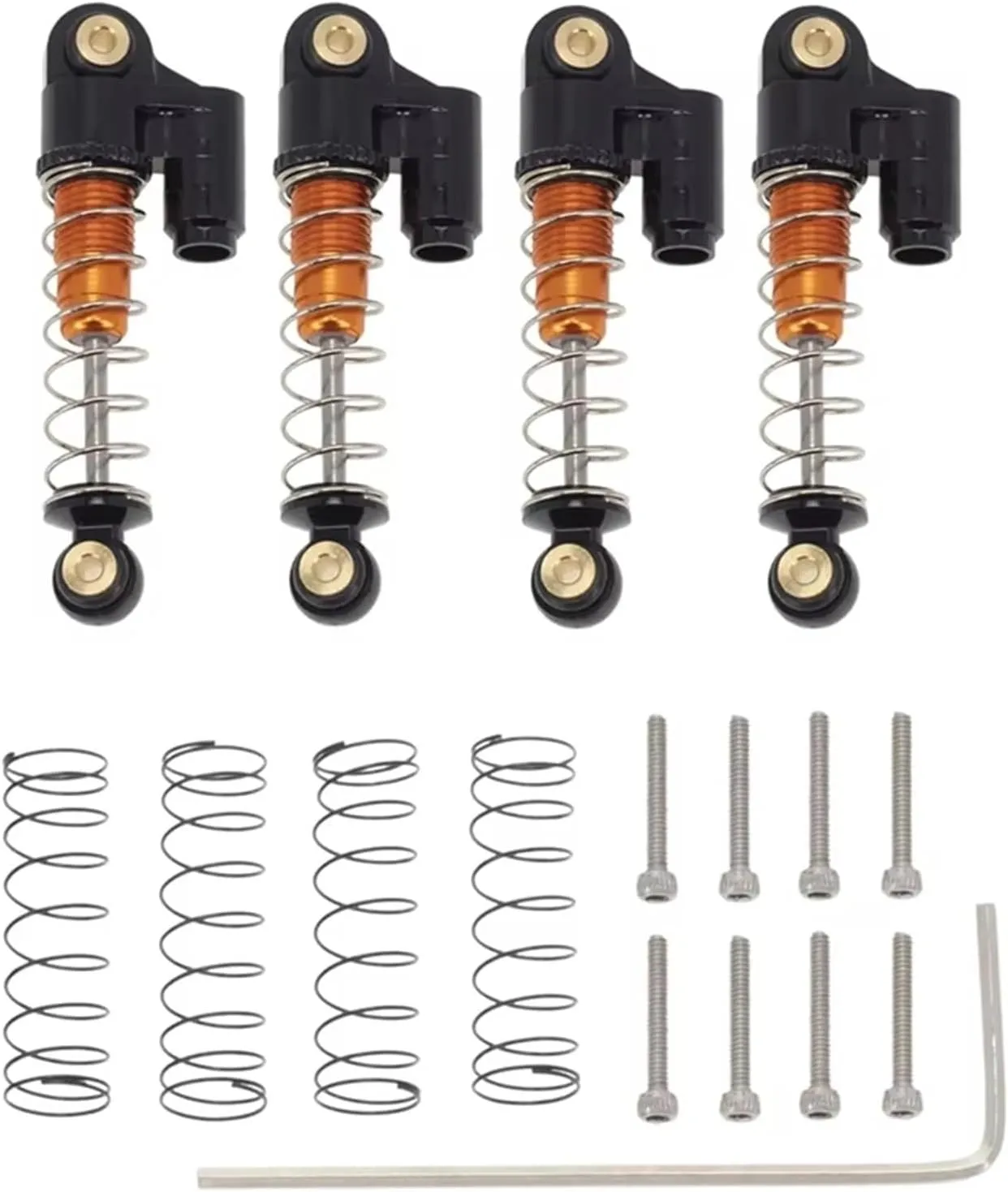 Compatible with Axial for SCX24 for JLU for Gladiator for Bronco for Mini 1/24 RC Car 4Pcs Aluminum Alloy Shock Absorber Damper Upgrade RC Shocks Damper