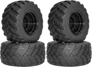 Compatible with HBX for HAIBOXING 901 901A 903 903A 905 905A 12813 1/12 RC Car Spare Upgrade Parts 4Pcs 97mm Rubber Tire Tyre Wheel RC Wheel Tires