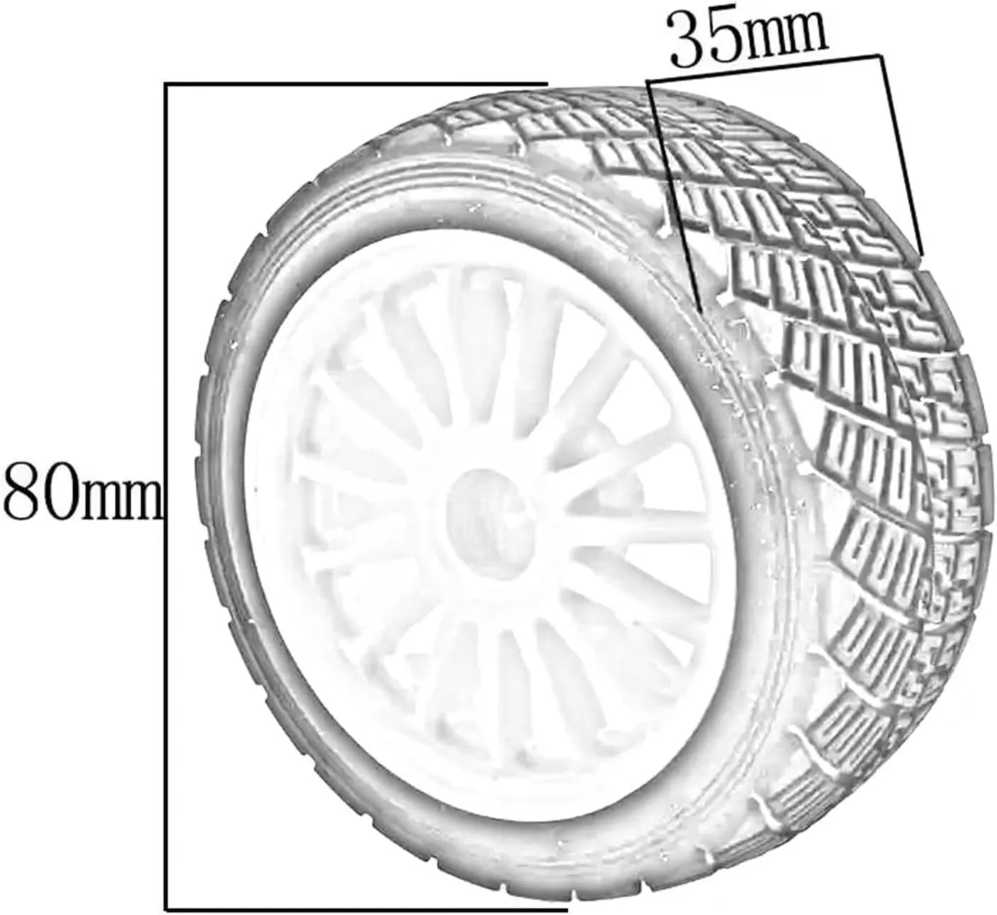 Compatible with HPI WR8 for Flux for Rally 3.0 110697 94177 1/10 RC CAR Part 4PCS 2.2 Inch Wheel Rims Hub and 80MM Tires Tyre RC Wheel Tires(Black)