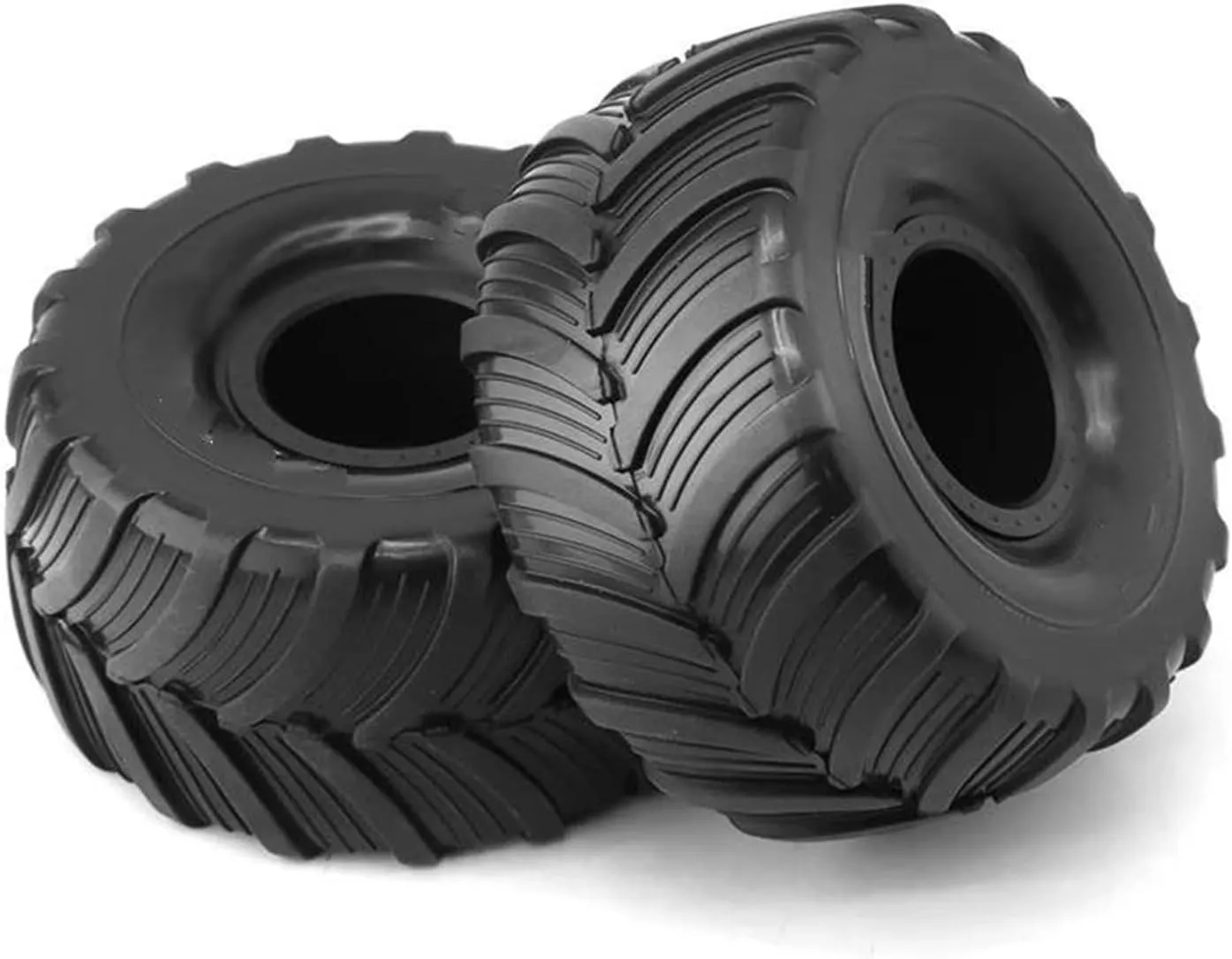 Compatible with Losi for Mini for LMT 1/10 RC Car Upgrade Parts for Monster Truck for Buggy Rubber Tires 4Pcs 100Mm Tires 12Mm Hex RC Wheel Tires(Black)