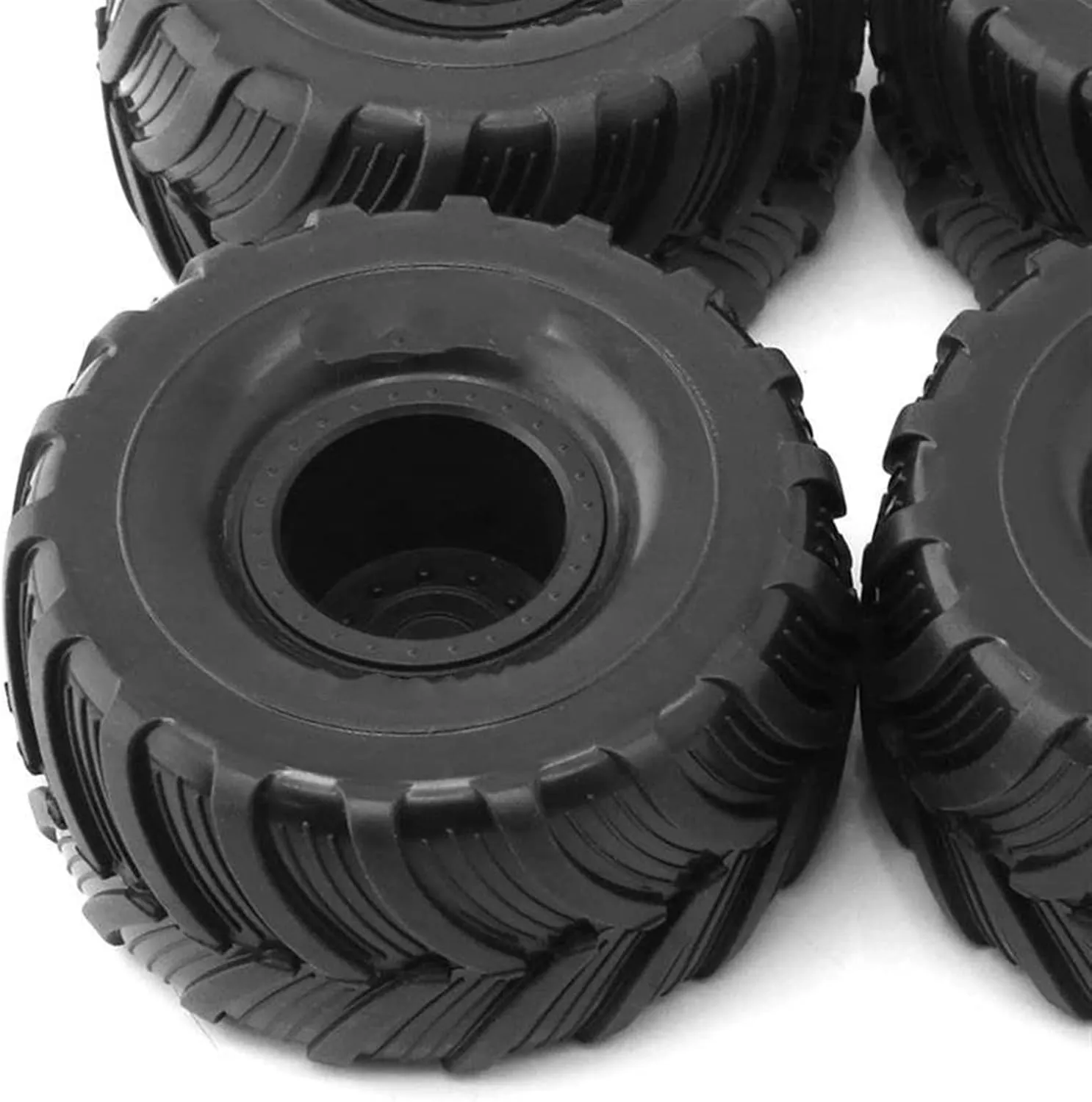 Compatible with Losi for Mini for LMT 1/10 RC Car Upgrade Parts for Monster Truck for Buggy Rubber Tires 4Pcs 100Mm Tires 12Mm Hex RC Wheel Tires(Black)
