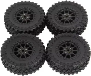 Compatible with MN D90 D99S for MN-90 MN91 MN98 MN99S for WPL C14 C24 C34 B14 B24 4Pcs 70Mm Tire Tyres Wheel RC Car Upgrade Accessories RC Wheel Tires(Black)