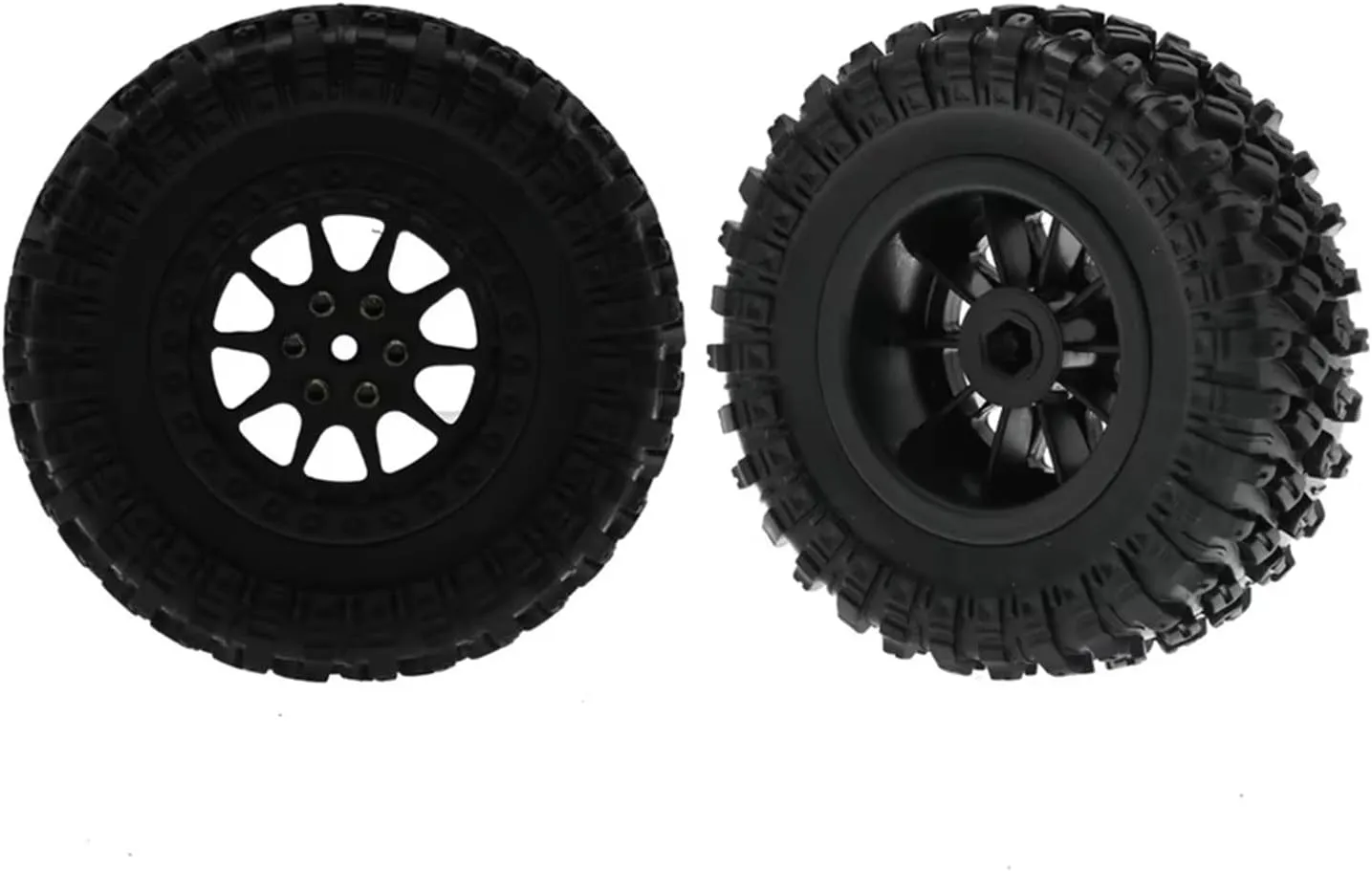 Compatible with MN D90 for MN98 for MN99S MN45 for MN82 for WPL C14 C24 C34 B14 B16 B24 RC Car Parts Aluminum Alloy 70mm Tire Tyres Wheel RC Wheel Tires(Black)