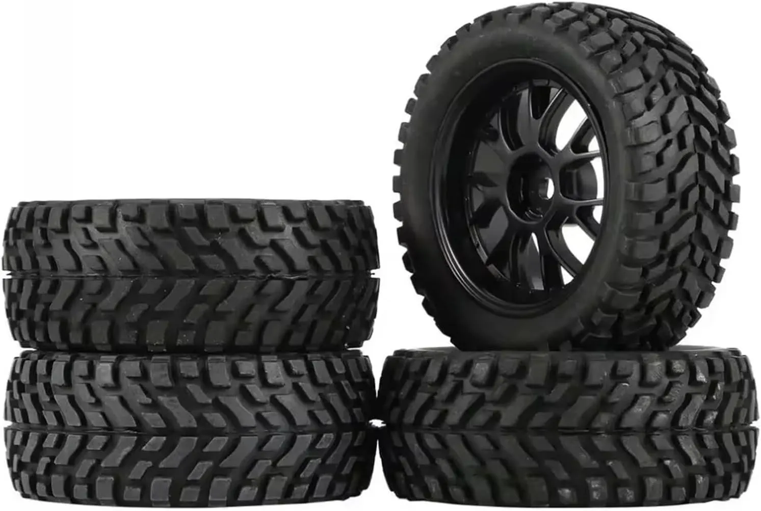 Compatible with MN99S for HSP for HPI for Wltoys 144001 RC Car 75mm Rubber for Rally for Climbing Car Off-Road Wheel Rim and Tires Hex RC Wheel Tires