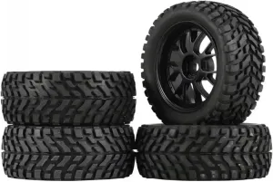 Compatible with MN99S for HSP for HPI for Wltoys 144001 RC Car 75mm Rubber for Rally for Climbing Car Off-Road Wheel Rim and Tires Hex RC Wheel Tires
