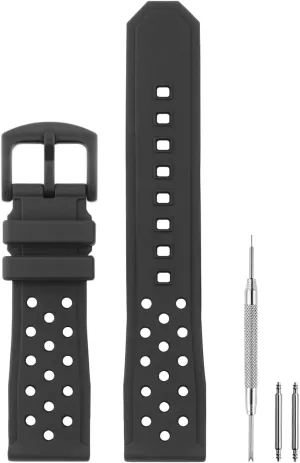 Compatible with TAG Heuer Watch 22mm Band, Soft Silicone Rubber Replacement Strap for TAG Heuer Watch Formula 1 Series, Black