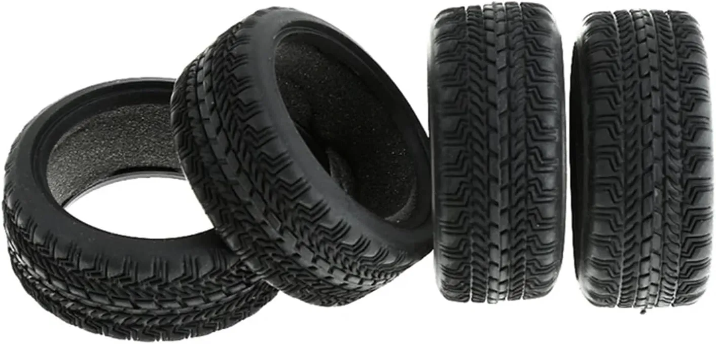 Compatible with Traxxas for HSP for Tamiya for HPI for Kyosho for Redcat 4Pcs Rubber Tire Tyre for 1/10 RC On-Road Drift Touring Car RC Wheel Tires