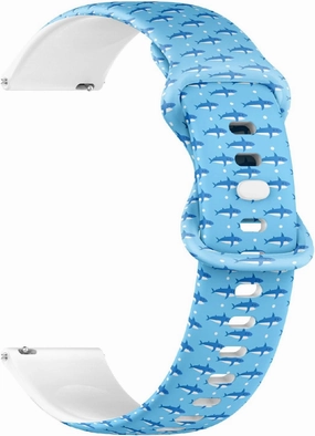 Compatible with Fossil Gen 5 Carlyle/Julianna/Garrett HR, Q Explorist Gen 4/3, Sport 43mm, Gen 5E 44mm, Replacement Sport Watch Band (Shark Baby Kid Cartoon) Silicone Soft Strap Bracelet