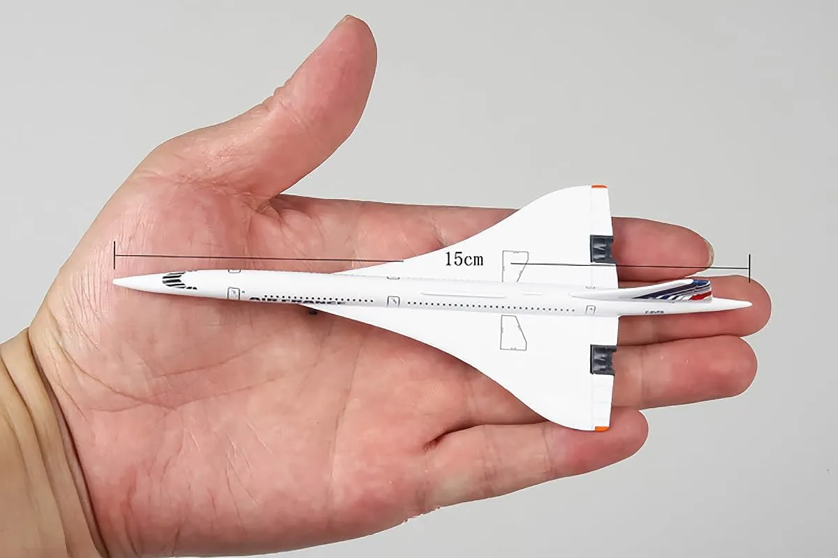 Concorde Diecast Supersonic Jet Airplane Model 1/400 Scale Metal Air France F-BVFB Plane for Gift Collectible