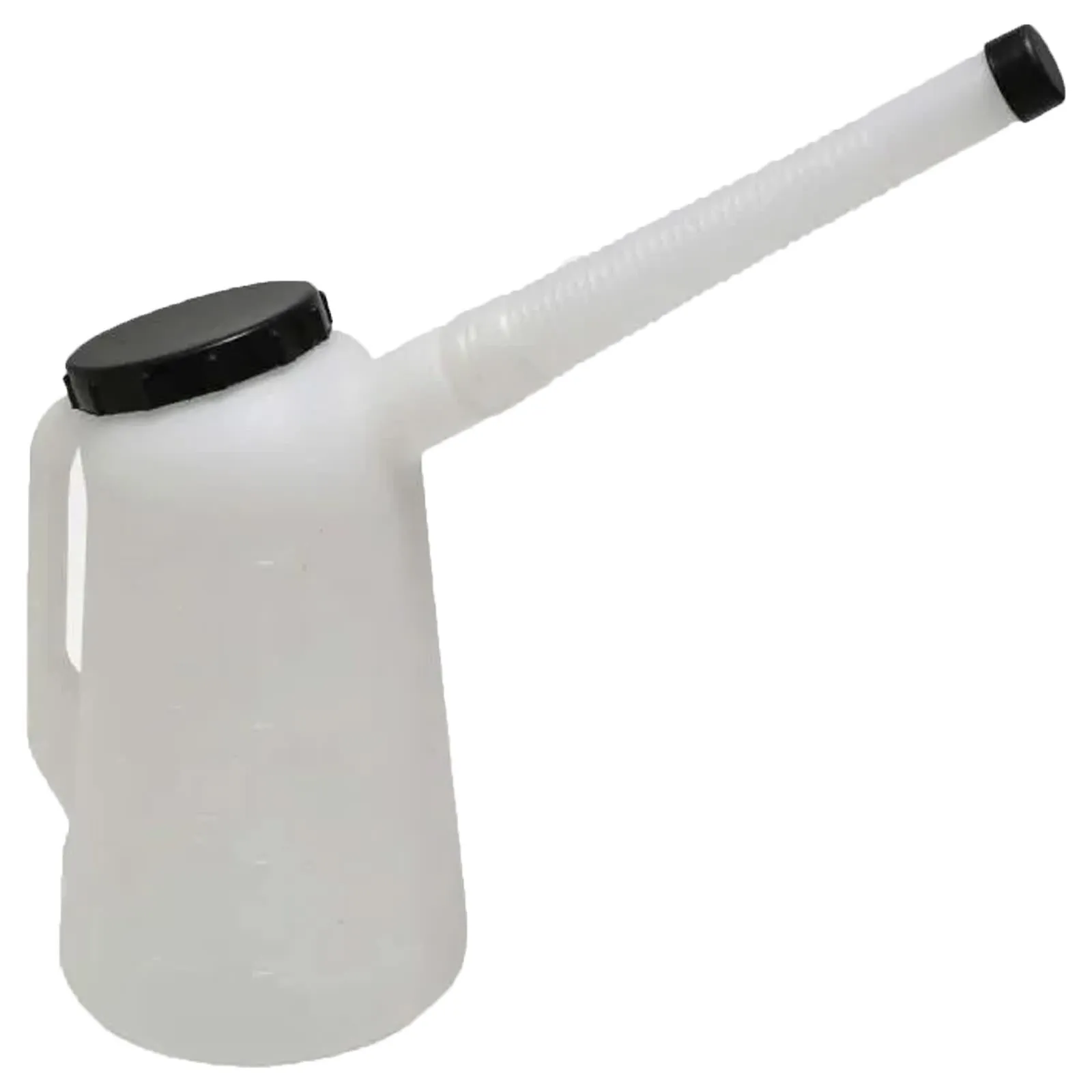 Convenient 2L Plastic Measuring Jug with Flexible Spout Oil Fuel small pouring