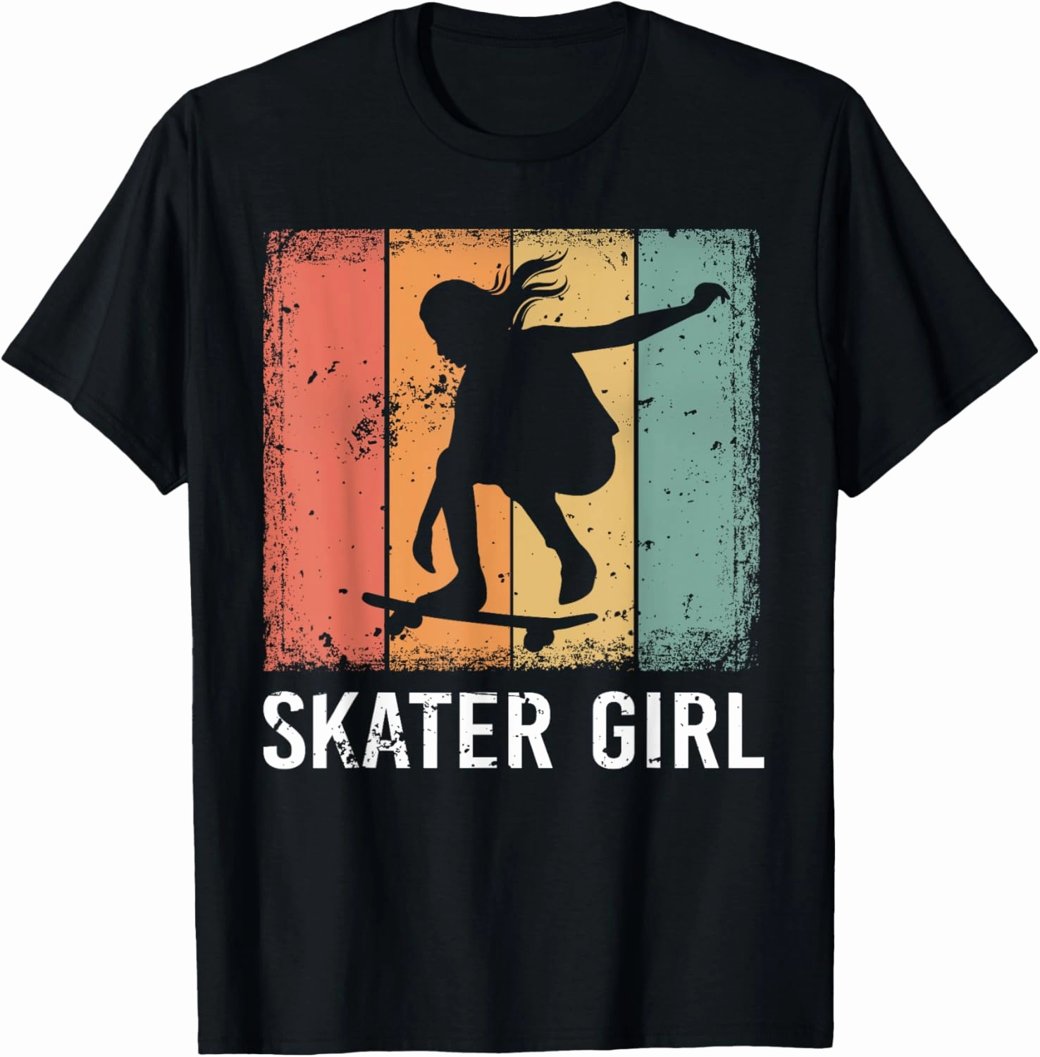 Cool Skater Art Women Girls Skateboarding Skateboard Skating T-Shirt