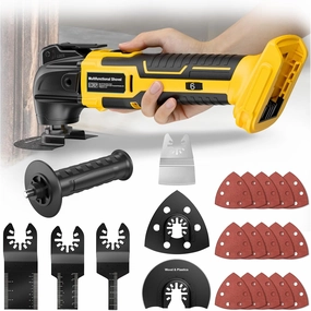 Cordless Oscillating Tool for Dewalt 20V Battery,6 Variable Speed Brushless-Motor Tool,22Pcs Oscillating Multi Tool Kit for Cutting Wood Drywall Nails Remove Grout & Sanding(Tools Only)