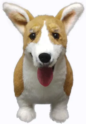 Corgi Dog 20 Inch Realistic Lifelike Louie Welsh Corgi Dog Plush Stuffed Animal Pet Dog Huggle Furry Corky