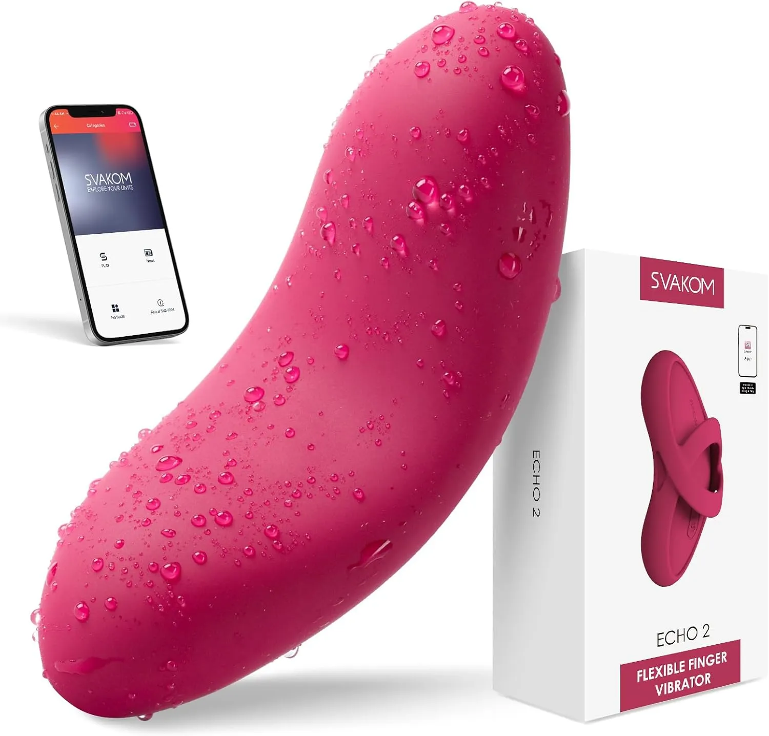 Couples Vibrator Adult Sex Toys - SVAKOM APP 5 in 1 Heating Wearable Panty Vibrators with Detachable Finger Sleeve, Female Clitoral Stimulator Nipple Toy Mini Tongue Vibe Personal Massager for Women
