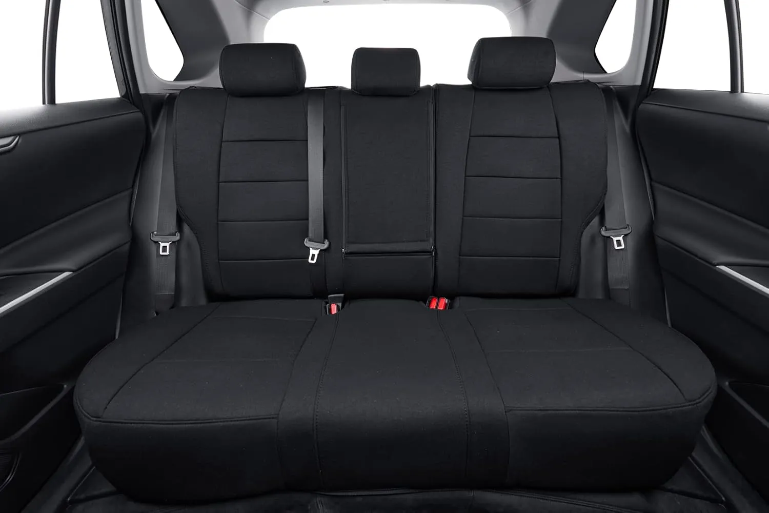 coverdream RAV4 Seat Covers Custom Fit for 2019-2024 2025 Toyota RAV4 LE,XLE,XLE Premium,Limited,Full Coverage,Airbag Compatible,Polyester Car Seat Protector(Full Set,Black)